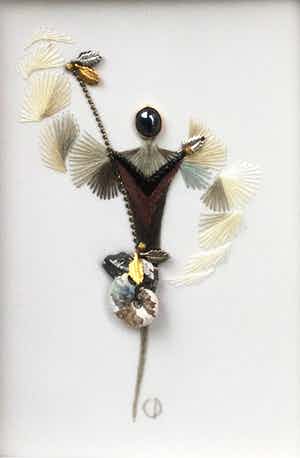 Cecile Dreesmann - C4017-1 - De tijdloze muzikant (borduursel) verkocht voor € 100!