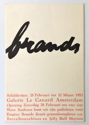 AcheterEugène Brands - Cobra - 1953 - Zeer zeldzame uitnodiging voor expositie!? Enchérissez de 58!