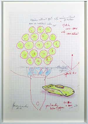 Panamarenko - Offset, Thermo Voltaic - Ingelijst verkocht voor € 800!
