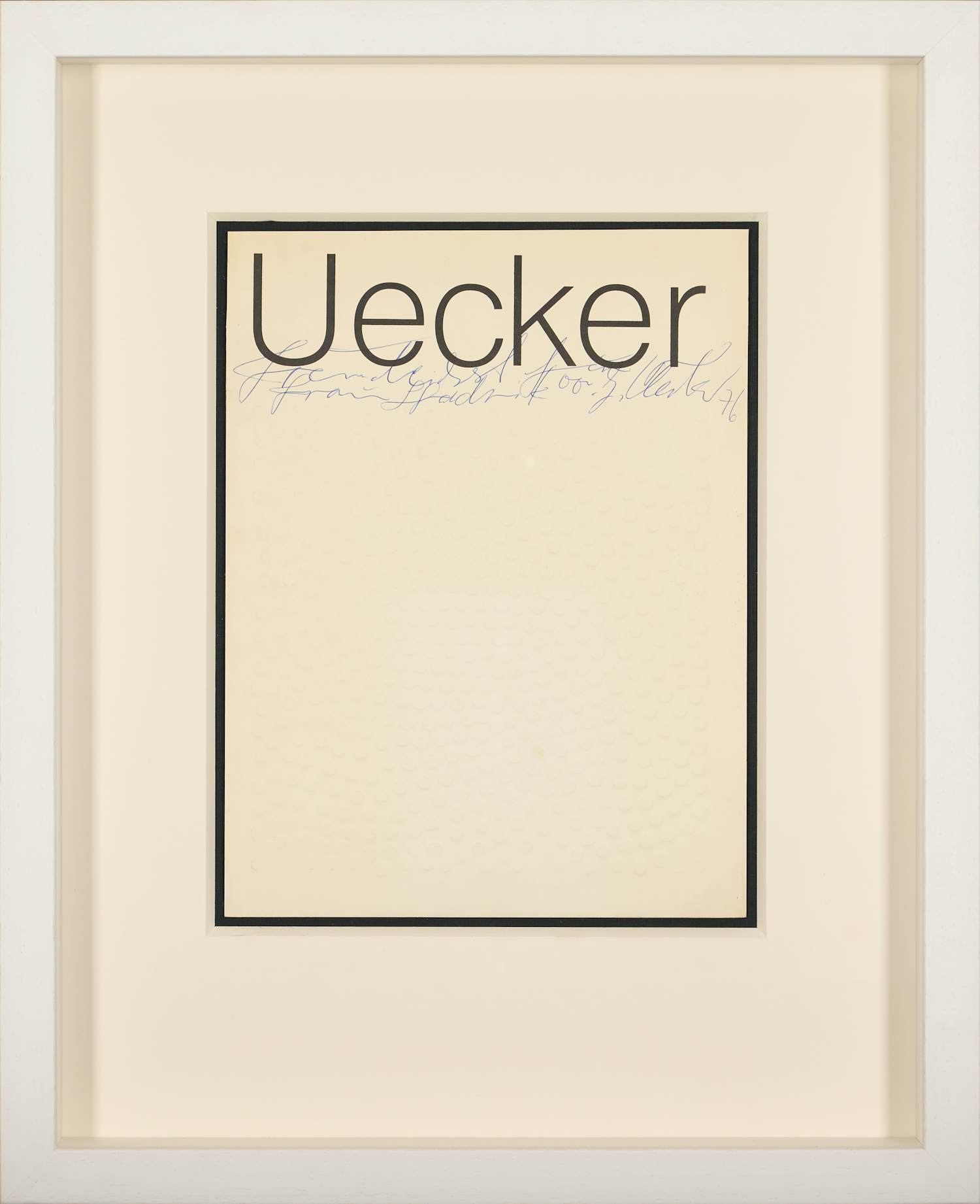 Buy Günther Uecker - Gesigneerd - Prägedruck/Reliëfdruk - Speciale editie - 1976 - fraai ingelijst? Bid from 1290!