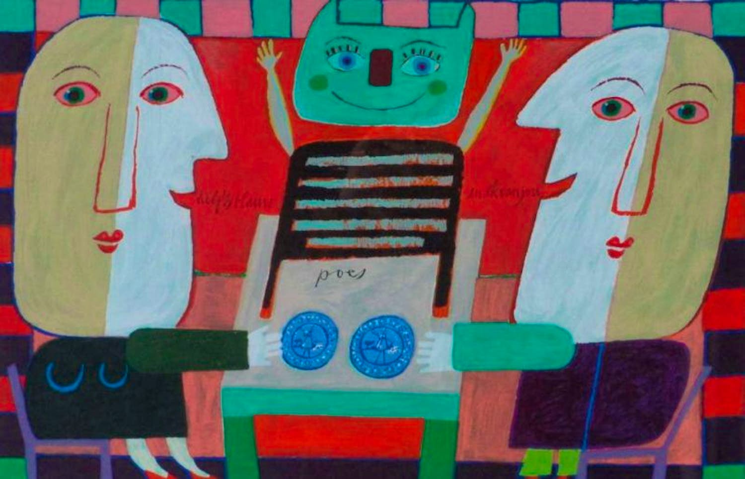 Wouter Stips - Kleurenzeefdruk EN IK VAN JOU POES Handgesigneerd kopen? Bied vanaf 85!