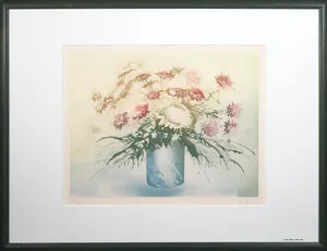 France Hilon - Litho, Bloemstilleven - Ingelijst kopen? Bied vanaf 1!