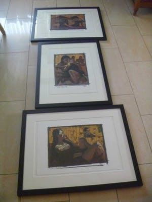 Nico Vrielink - Kleurenzeefdruk CONFRONTATIE met GAUGUIN I , II en III ingelijst kopen? Bied vanaf 189!