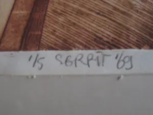 Niet of onleesbaar gesigneerd - Intrigerende unica (1/5) ETS "inhoud van haar" -1969- gesigneerd kopen? Bied vanaf 1!