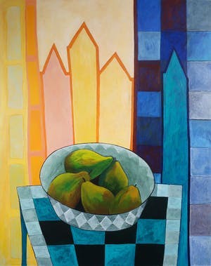 Fenneke van der Elst - Schaal met peren - groot - unicum kopen? Bied vanaf 110!