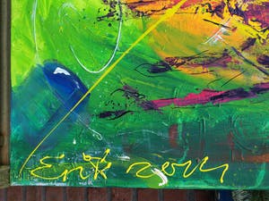 Niet of onleesbaar gesigneerd - Olieverf op doek , Zonder titel – spieraam 80 x 120 cm. kopen? Bied vanaf 1!