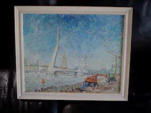 AcheterNiet of onleesbaar gesigneerd - Erasmusbrug Rotterdam in aanbouw? Enchérissez de 1!