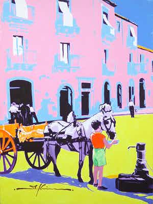 Marco Kooiman - Olieverf op Doek, Acqua al Cavallo(Groot) verkocht voor € 200!