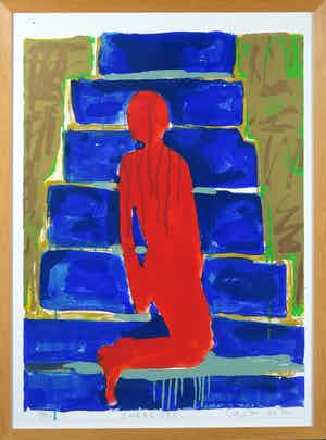 Cees Dolk - Zeefdruk, Engel 382 - Ingelijst verkocht voor € 20!