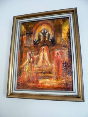 Peter Brouwer - Olieverfschilderij - Kerkintrieur kopen? Bied vanaf 95!