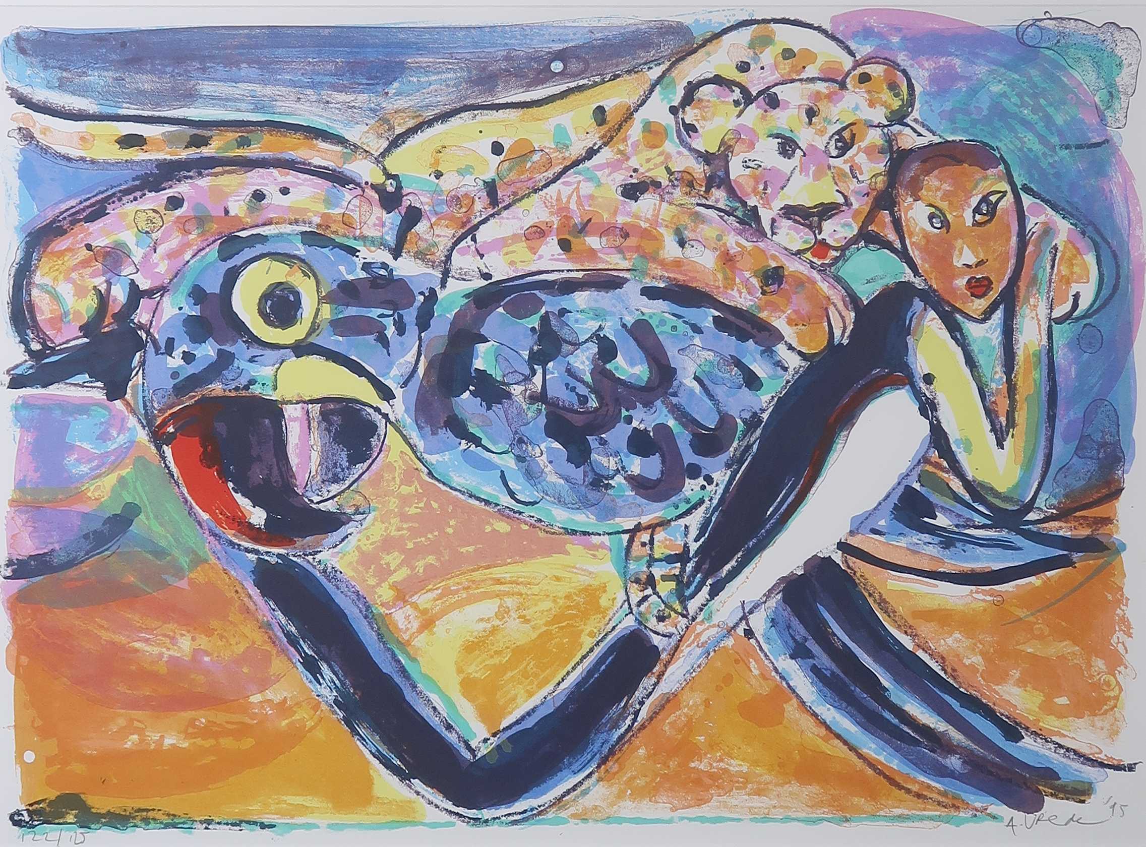 Anton Vrede - Zeefdruk, Zonder titel - Ingelijst kopen? Bied vanaf 20!