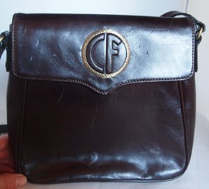 Niet of onleesbaar gesigneerd - Vintage bruin leren Crossbody Bag van Claudio Ferricci kopen? Bied vanaf 10!