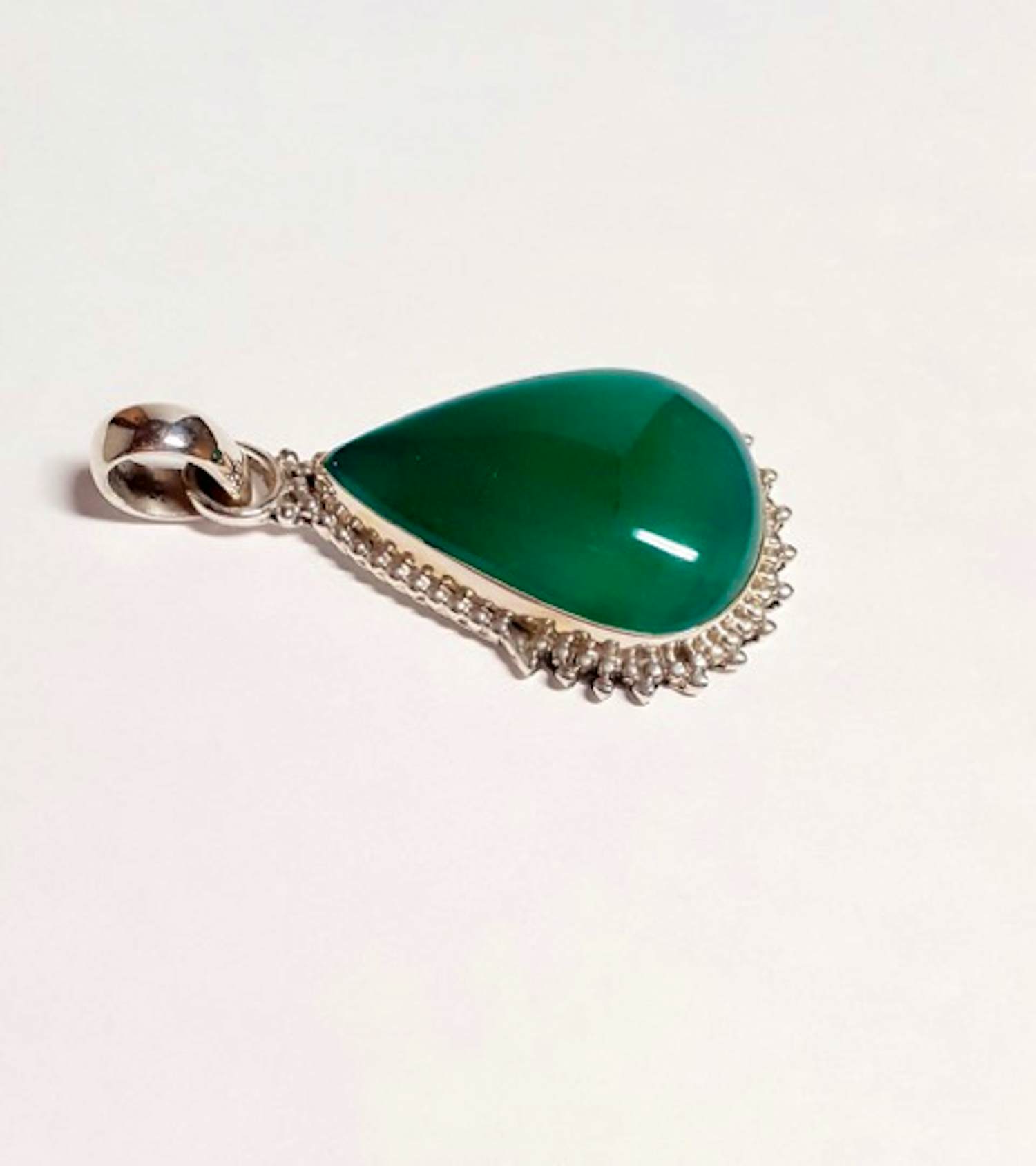 nieuwe Zilveren hanger met groene onyx kopen? Bied vanaf 60!
