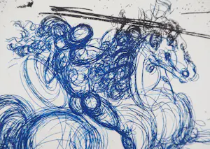 Salvador Dali - De Blauwe Ruiters, originele gravure kopen? Bied vanaf 200!