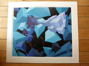 Hans Klaui - Mooi geometrische zeefdruk van Hans Klaui, 1983-1-3 verkocht voor € 40!