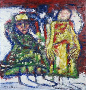 Pieter Haan - Acryl op doek, Twee figuren kopen? Bied vanaf 1!