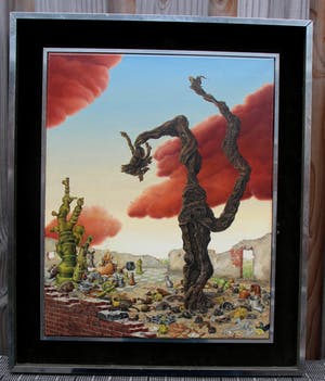 Bram Tielen - Olieverf op doek: Reïnspiratie (Surrealistisch landschap) kopen? Bied vanaf 299!