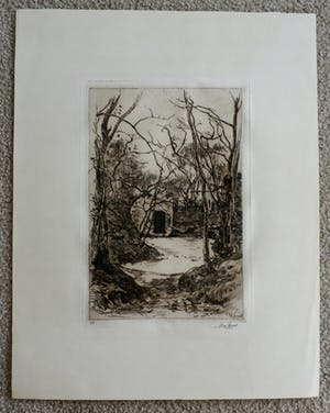 Willem Zwart - ets: ruïne in het bos kopen? Bied vanaf 39!