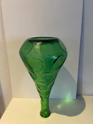 Empoli Glas - Vintage dimpled green kristallen wijnkaraf, Empoli ‘Genie’ bottle. kopen? Bied vanaf 55!