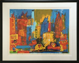 Ad Verstijnen - Big City | vrolijke kleuren zeefdruk (ingelijst) kopen? Bied vanaf 175!