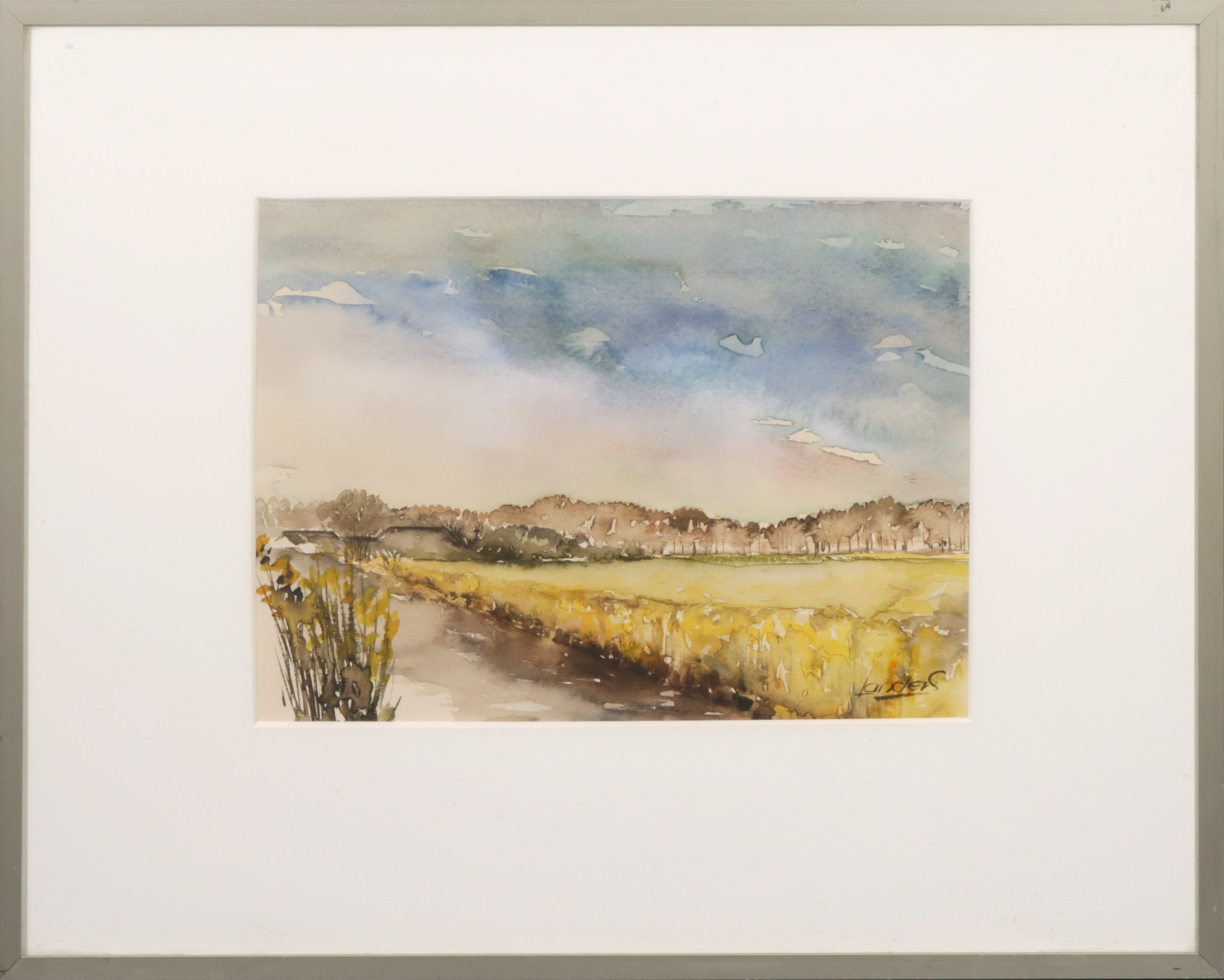 Koos Landers - Aquarel, Landschap - Ingelijst kopen? Bied vanaf 1!