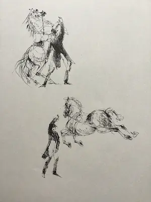Piet Klaasse - Paarden, proefdrukken offsetlitho, 2-zijdig bedrukt, gesigneerd in druk kopen? Bied vanaf 20!