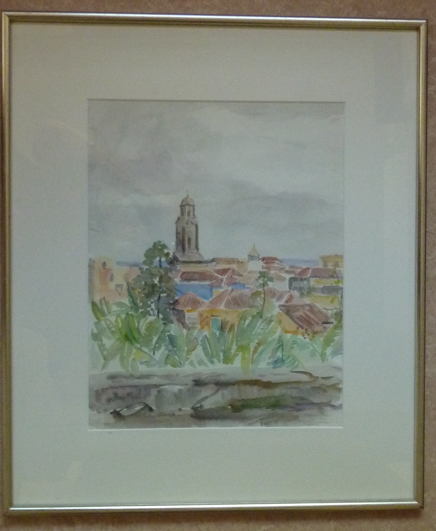 Han Krug - Aquarel " Bananentuin Puerto de la Cruz Tenerife" 1963 kopen? Bied vanaf 50!