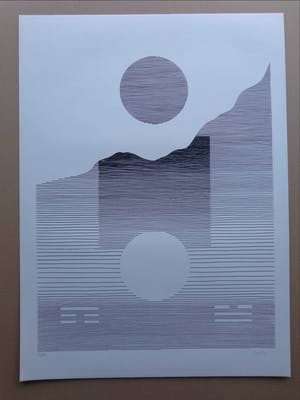 Michel Seuphor - LOT VAN 2 STUKS / GEOMETRIE / ZW-W LITHO / 75x55cm / SIG kopen? Bied vanaf 45!