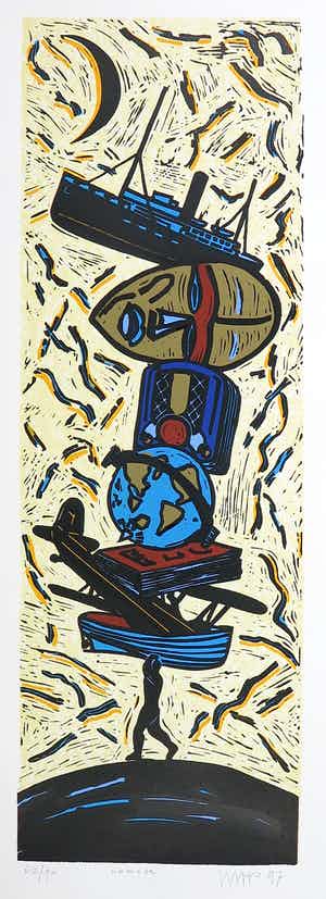 Hans Wap - Zeefdruk, Nomade verkocht voor € 1!