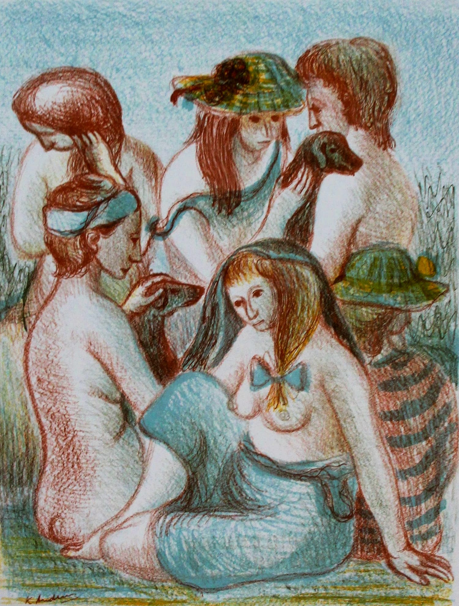 Kees Andrea - Kleurenlitho: De baadsters kopen? Bied vanaf 35!
