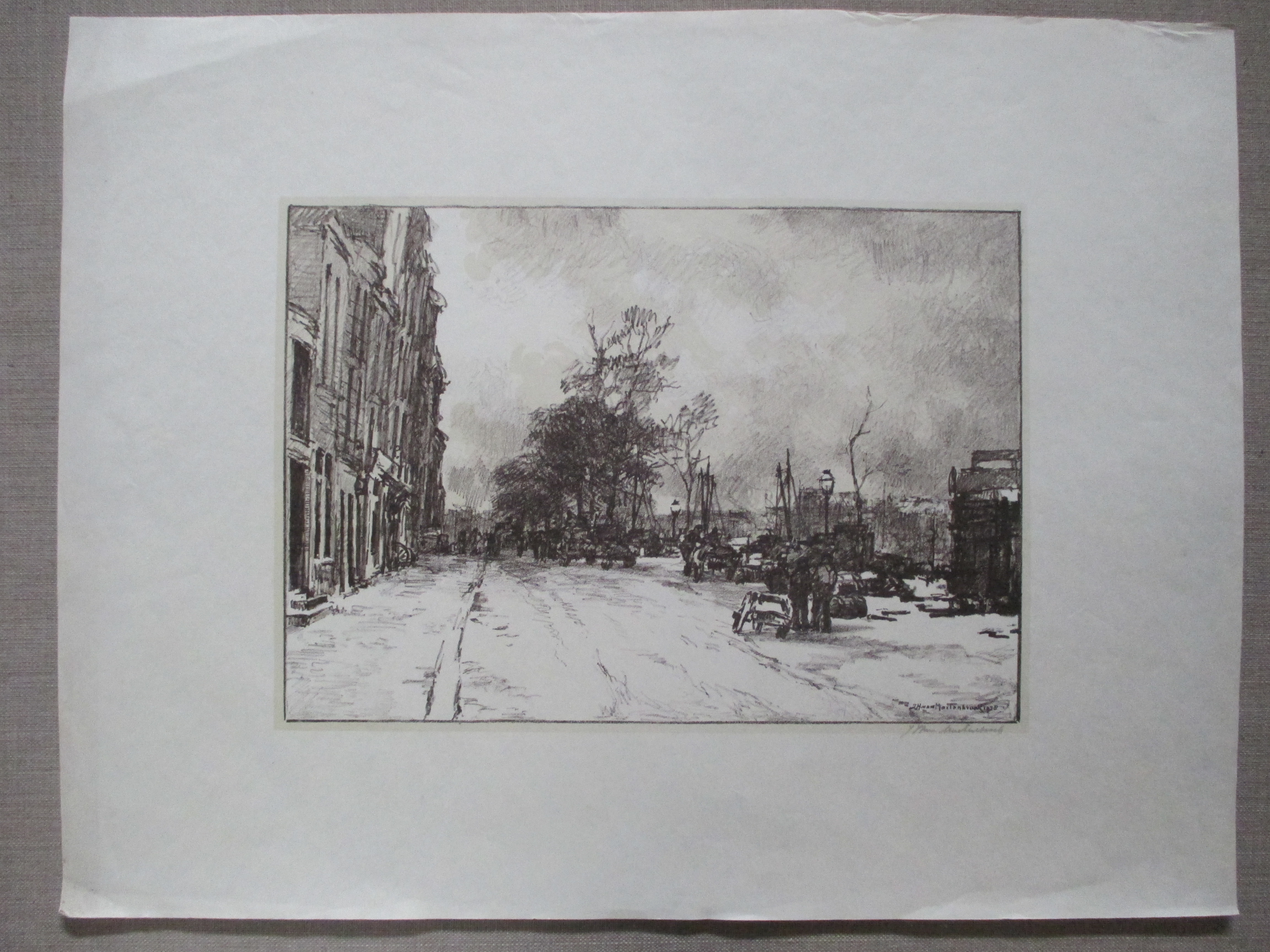 Johan Hendrik van Mastenbroek - litho stadsgezicht 1938 kopen? Bied vanaf 40!