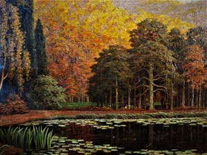 Niet of onleesbaar gesigneerd - In 1921 geschilderd Magisch Realistisch "Bergachtig landschap" gesigneerd kopen? Bied vanaf 10!
