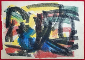 Andre van der Vossen - Abstracte compositie, tekening met pastelkrijt kopen? Bied vanaf 250!