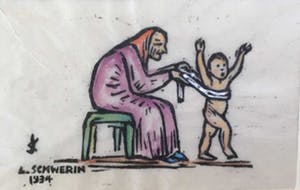 Niet of onleesbaar gesigneerd - C3749-13 - Oma met kind kopen? Bied vanaf 10!