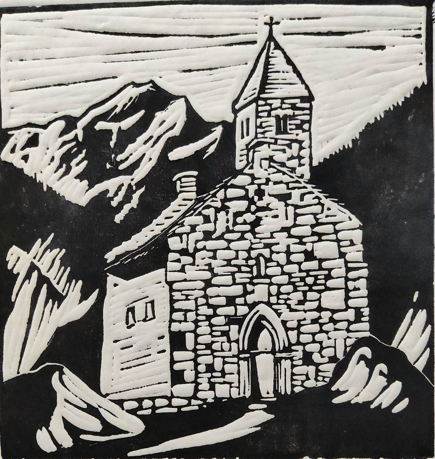 Eugene Lucker - Zwitsers berglandschap met kerkje kopen? Bied vanaf 25!