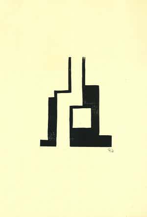 Thilo Maatsch - Handgesigneerde houtsnede: Geometrische Compositie verkocht voor € 35!