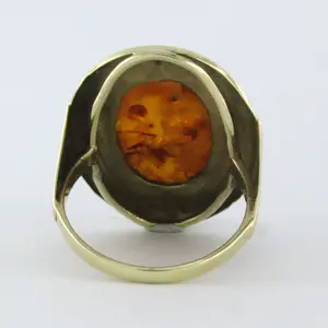 BWG gele ring bezet met een barnsteen - rm 16.5(52) kopen? Bied vanaf 100!