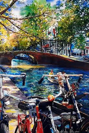 Elena Polyakova - Een gracht in Amsterdam verkocht voor € 65!