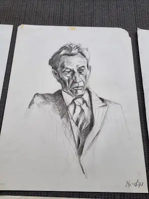 Jo Manders - Portret schetsen kopen? Bied vanaf 15!