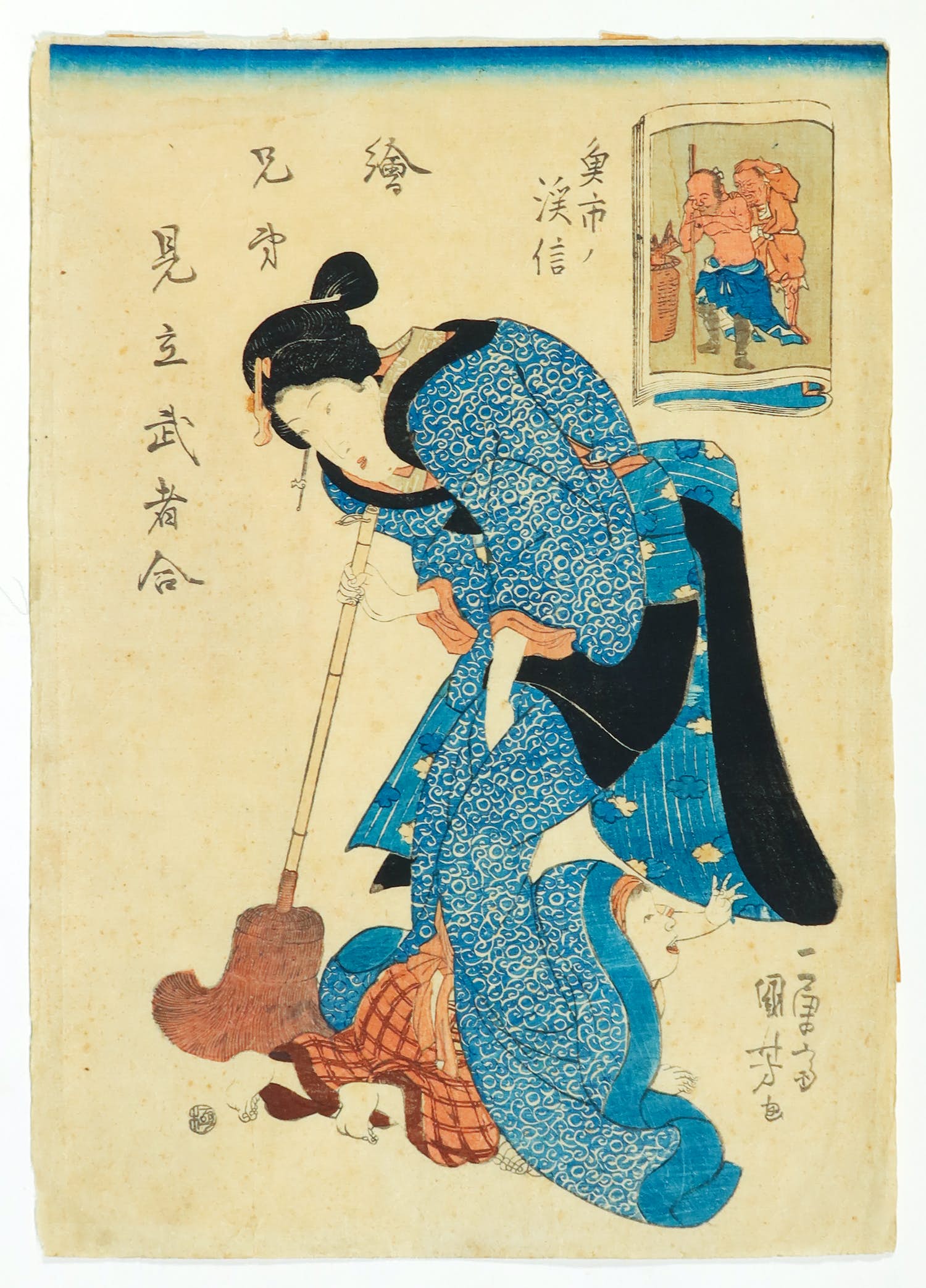 Utagawa Kuniyoshi - Houtdruk, Uoichi Taninobu verkocht voor € 80!