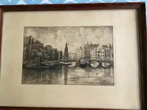 Louis Landre - 3 etsen van Amsterdam verkauft für € 75!