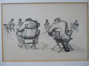 Hugo Brouwer - oude mannen op klapstoel kopen? Bied vanaf 150!