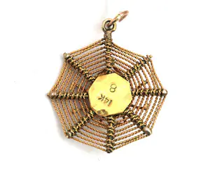 Gouden hanger in de vorm van een spinnenweb met spin kopen? Bied vanaf 50!