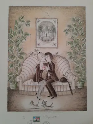 Raymond Peynet - Litho, Titel, de dichter kopen? Bied vanaf 45!