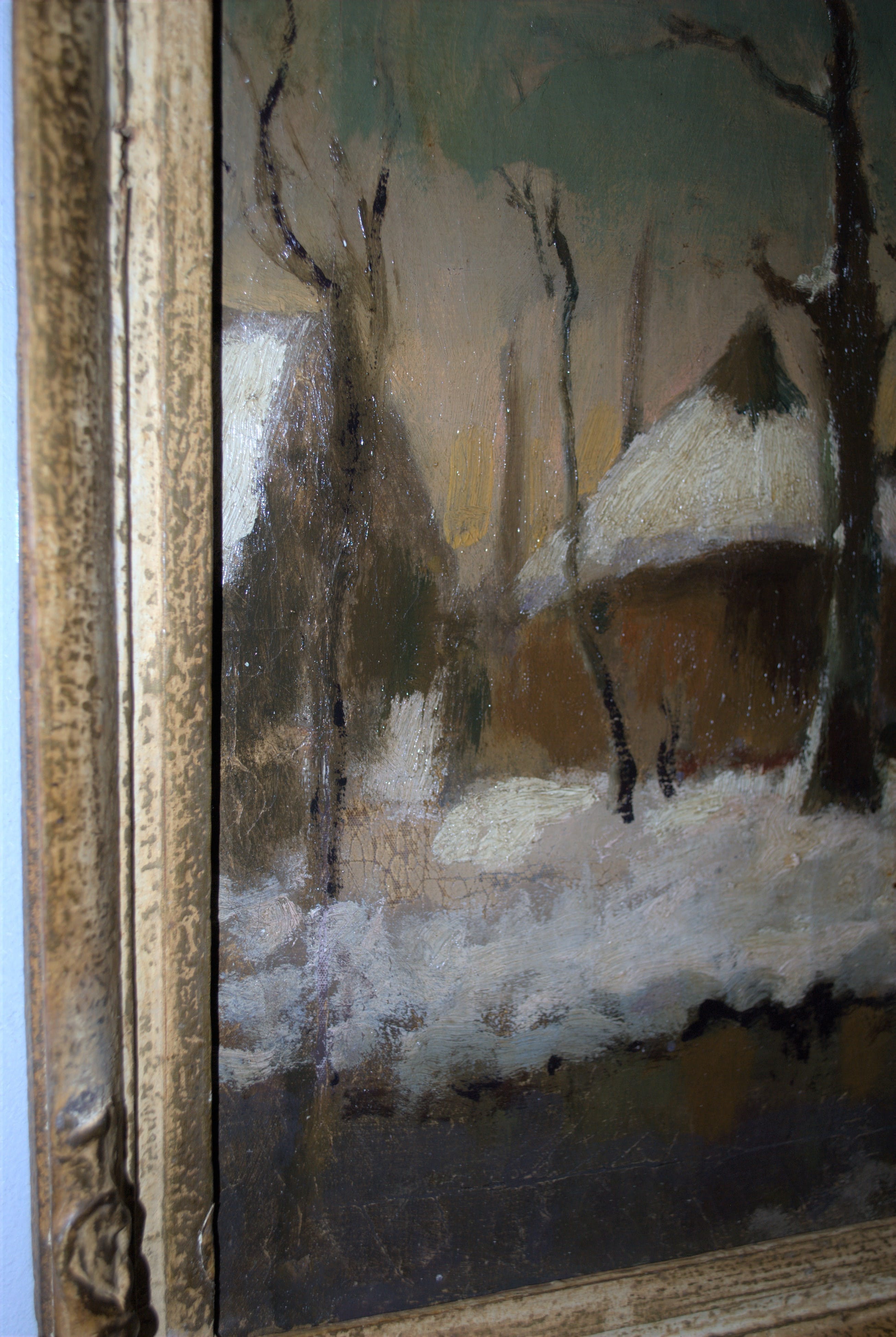 Frans de Nocker - Leidse School - winters tafereel - olieverf kopen? Bied vanaf 150!