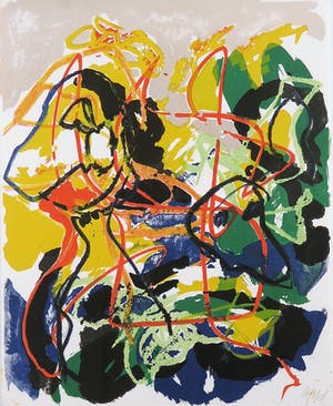 Karel Appel - Litho, A Beast Drawn Man C - Ingelijst kopen? Bied vanaf 1!
