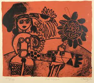 Corneille - Litho, Rose tropique verkocht voor € 200!