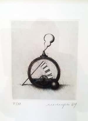 Friedrich Meckseper - ‘Uhr’ - ets met beperkte oplage verkocht voor € 55!