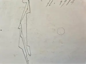 Franz Eggenschwiler - Gründer Berner Arbeitsgemeinschaft - 'Lineare Selbstporträt" Telefonzeichnung- ! kopen? Bied vanaf 1!