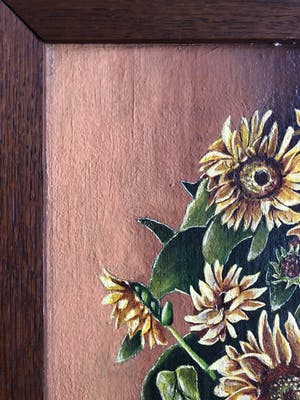 Niet of onleesbaar gesigneerd - Stilleven vaas met zonnebloemen kopen? Bied vanaf 1!